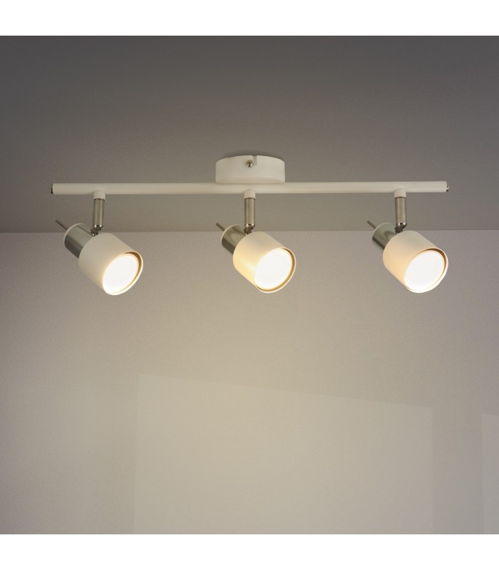 Aplique de Techo Gu10 Orientable Serie WHITE 3 Focos