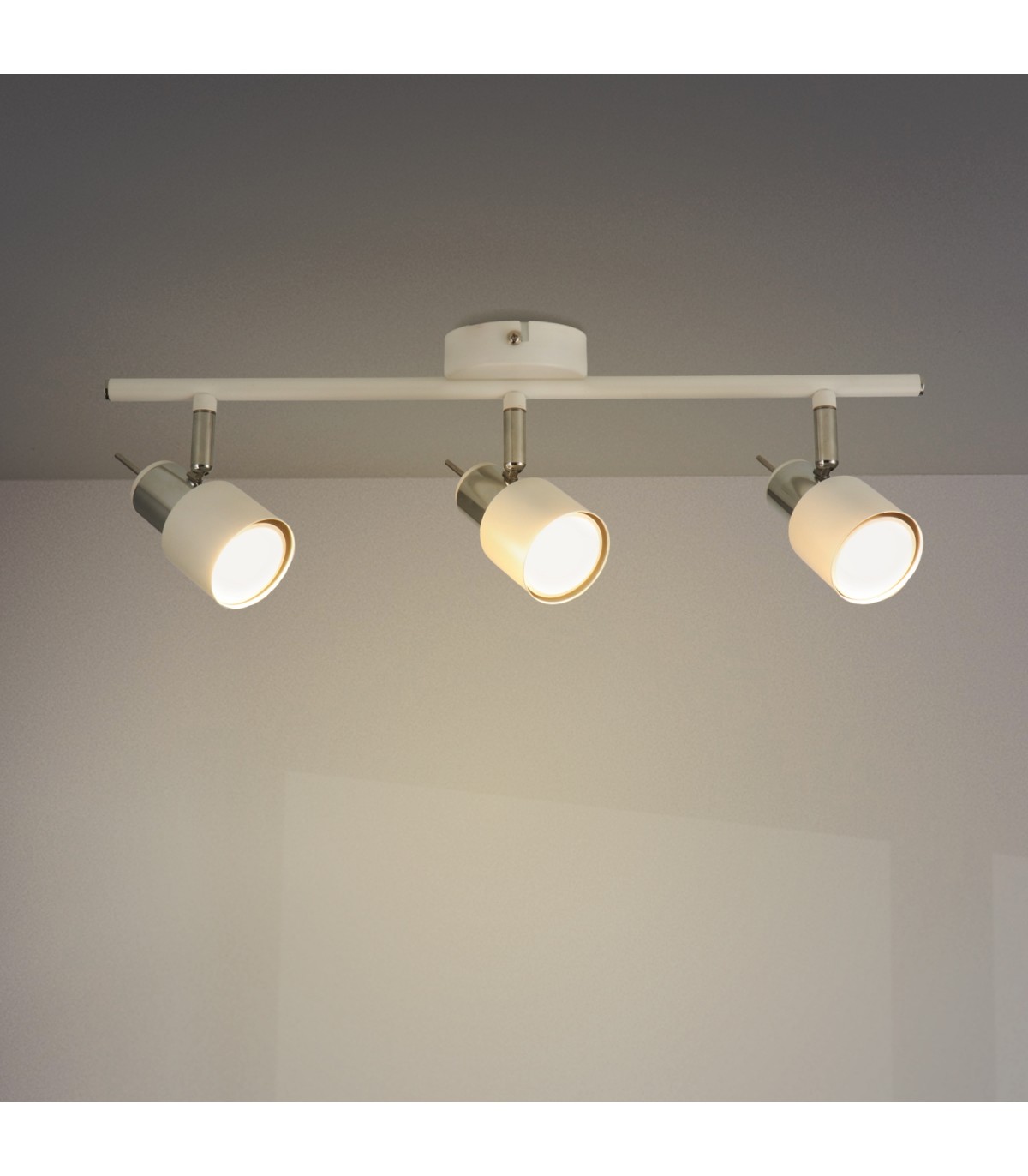 Aplique de Techo Gu10 Orientable Serie WHITE 3 Focos