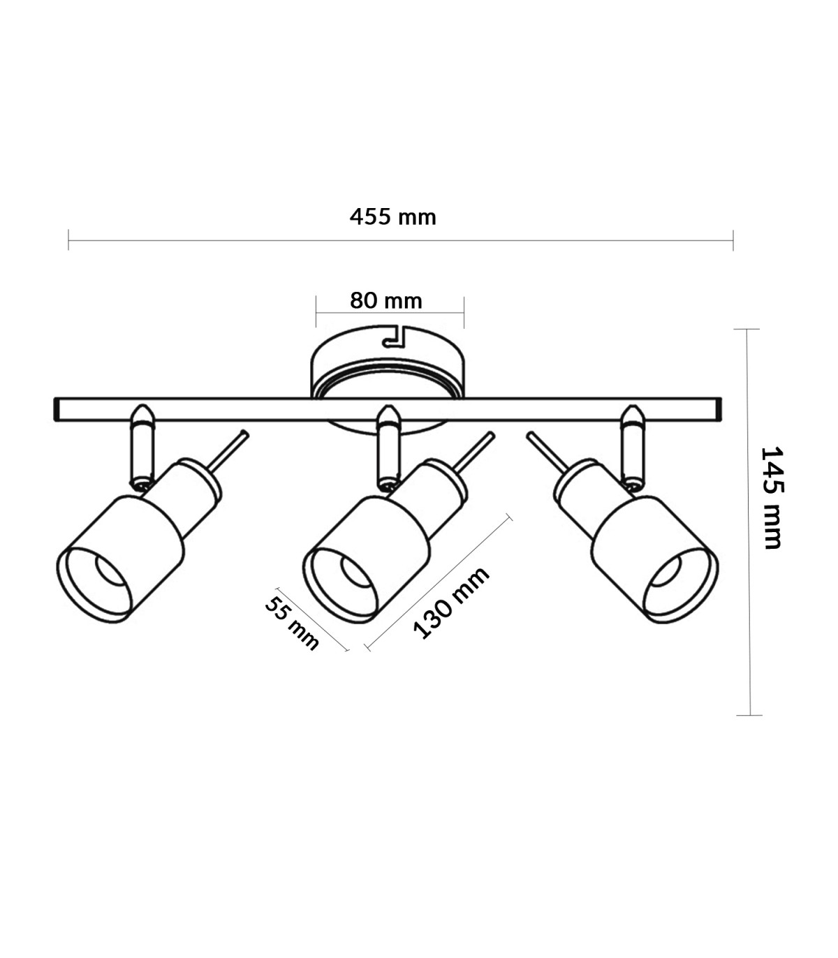 Aplique de Techo Gu10 Orientable Serie WHITE 3 Focos