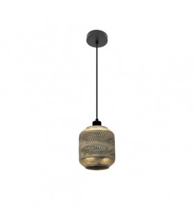 Lámpara Colgante VIZELA Pequeño 1xE27 Negro/Oro Envejecido