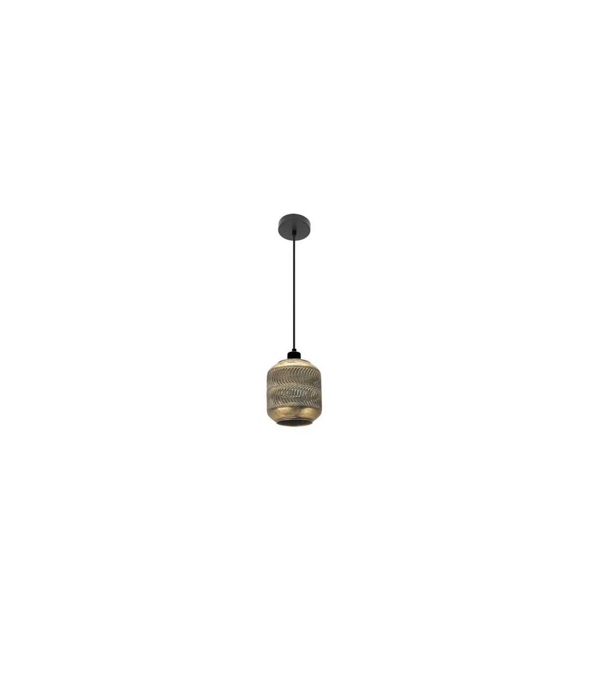 Lámpara Colgante VIZELA Pequeño 1xE27 Negro/Oro Envejecido