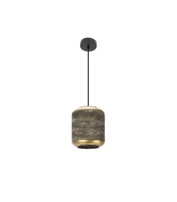 Lámpara Colgante VIZELA Grande 1xE27 Negro/Oro Envejecido