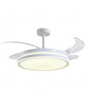 Ventilador TROYA DC 72W 6480Lm 4 Aspas Blanco CCT