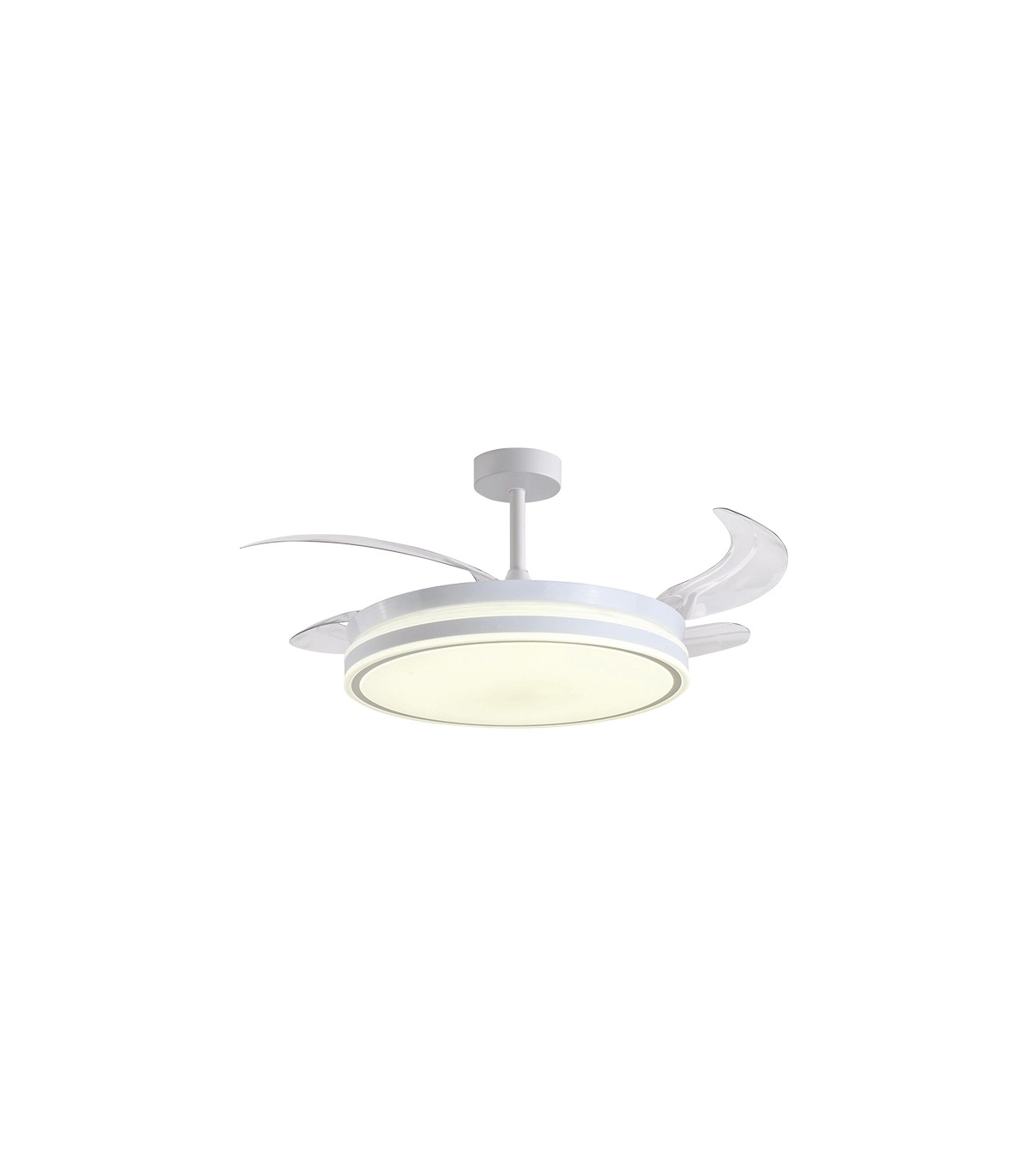 Ventilador TROYA DC 72W 6480Lm 4 Aspas Blanco CCT