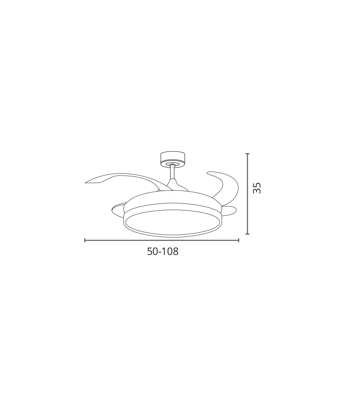Ventilador TROYA DC 72W 6480Lm 4 Aspas Blanco CCT