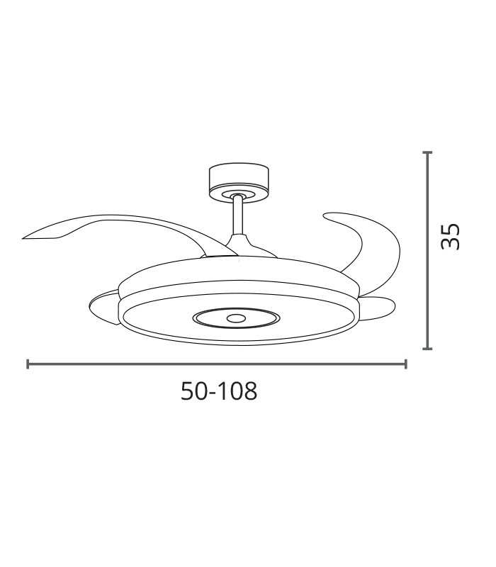 Ventilador COLORS DC Bluethooth 72W 6480Lm 4 Aspas Blanco CCT