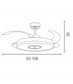 Ventilador COLORS DC Bluethooth 72W 6480Lm 4 Aspas Blanco CCT