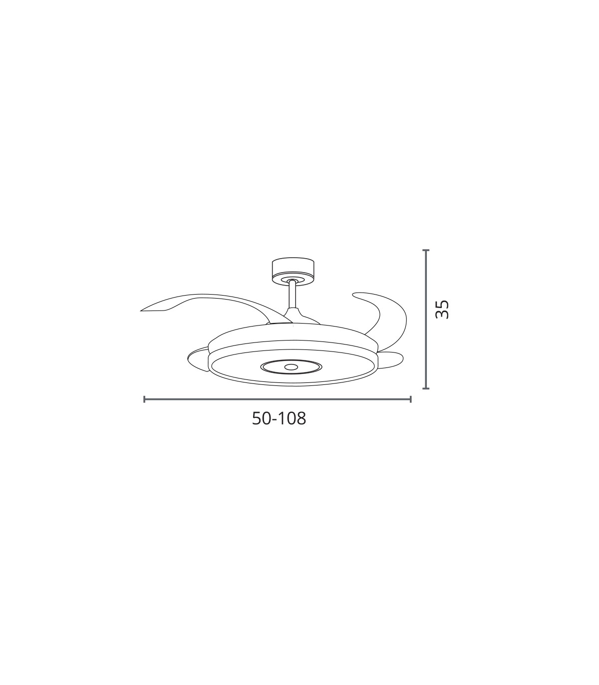 Ventilador COLORS DC Bluethooth 72W 6480Lm 4 Aspas Blanco CCT