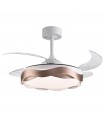 Ventilador ONDAS DC 72W 6480Lm 4 Aspas Blanco/Cobre CCT