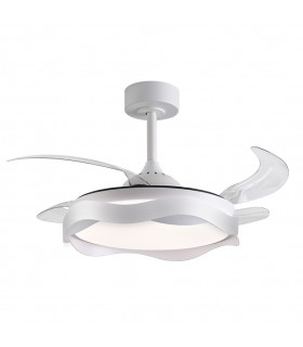 Ventilador ONDAS DC 72W 6480Lm 4 Aspas Blanco CCT