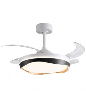 Ventilador ALMATI DC 72W 6480Lm 4 Aspas Blanco/Negro CCT