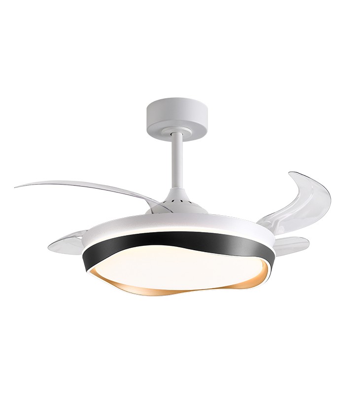 Ventilador ALMATI DC 72W 6480Lm 4 Aspas Blanco/Negro CCT