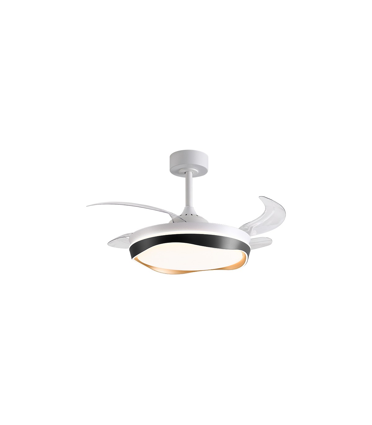 Ventilador ALMATI DC 72W 6480Lm 4 Aspas Blanco/Negro CCT