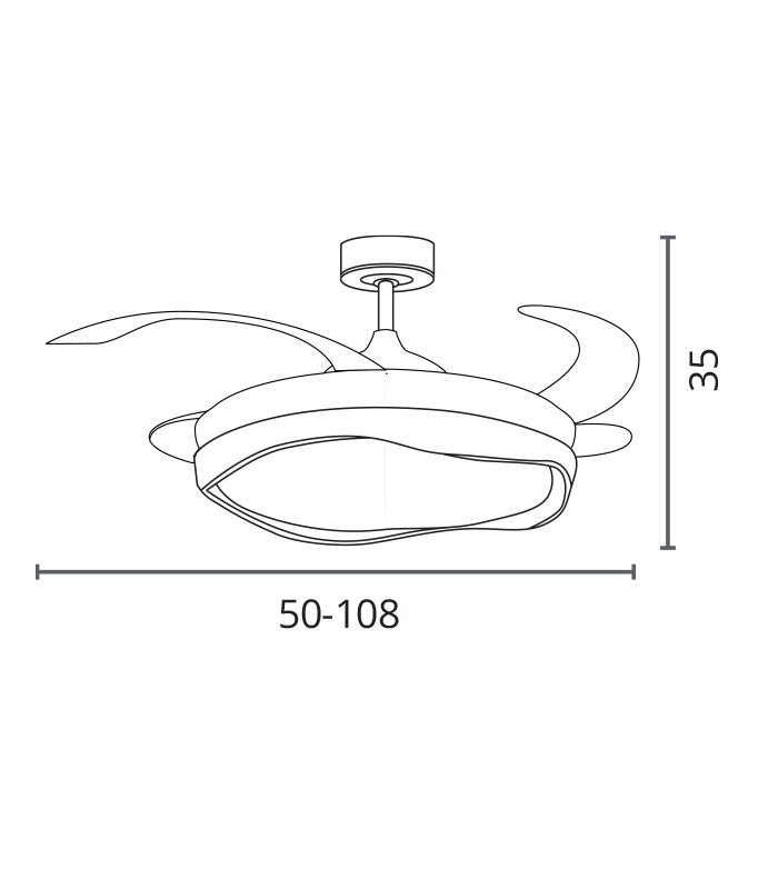 Ventilador ALMATI DC 72W 6480Lm 4 Aspas Blanco/Oro CCT