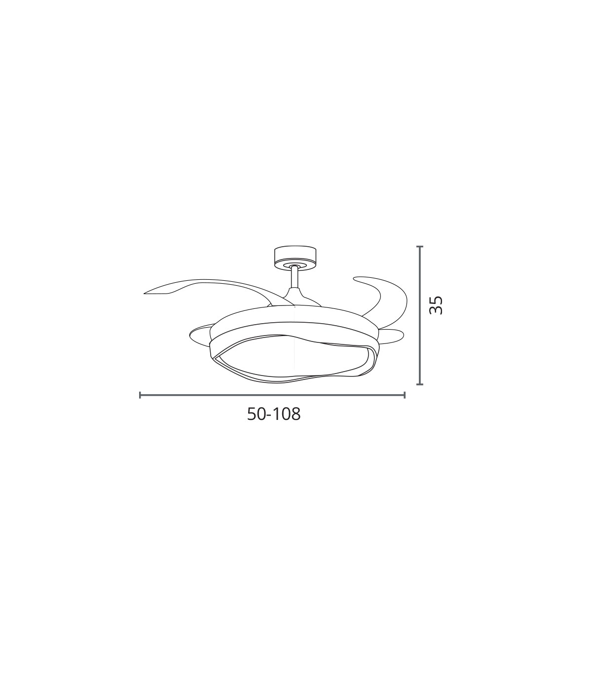 Ventilador ALMATI DC 72W 6480Lm 4 Aspas Blanco/Plata CCT