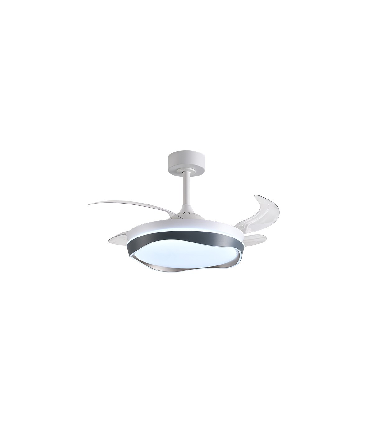 Ventilador ALMATI DC 72W 6480Lm 4 Aspas Blanco/Plata CCT