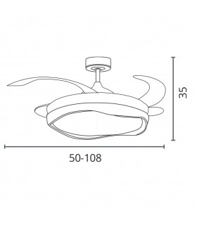 Ventilador ALMATI DC 72W 6480Lm 4 Aspas Blanco CCT