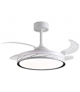 Ventilador RIGA DC 72W 6480Lm 4 Aspas Blanco/Negro CCT