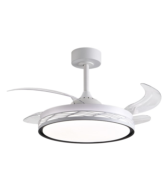 Ventilador RIGA DC 72W 6480Lm 4 Aspas Blanco/Negro CCT