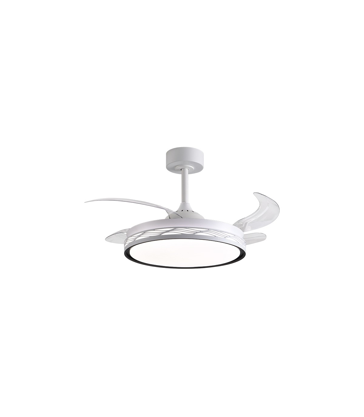 Ventilador RIGA DC 72W 6480Lm 4 Aspas Blanco/Negro CCT