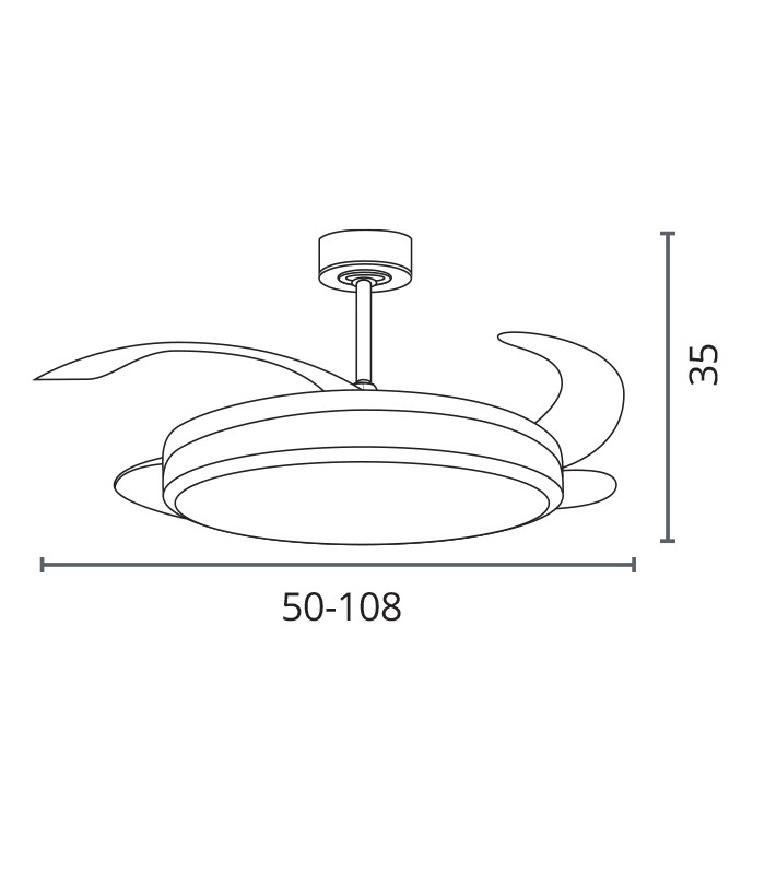 Ventilador RIGA DC 72W 6480Lm 4 Aspas Blanco/Negro CCT