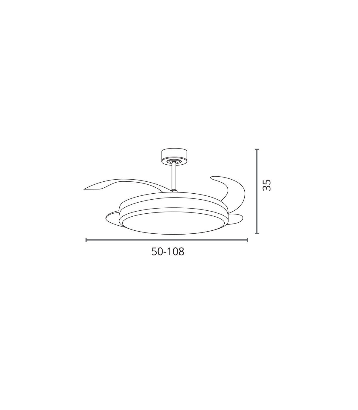 Ventilador RIGA DC 72W 6480Lm 4 Aspas Blanco/Negro CCT