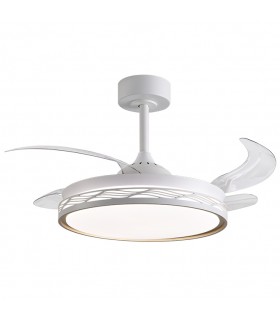Ventilador RIGA DC 72W 6480Lm 4 Aspas Blanco/Oro CCT