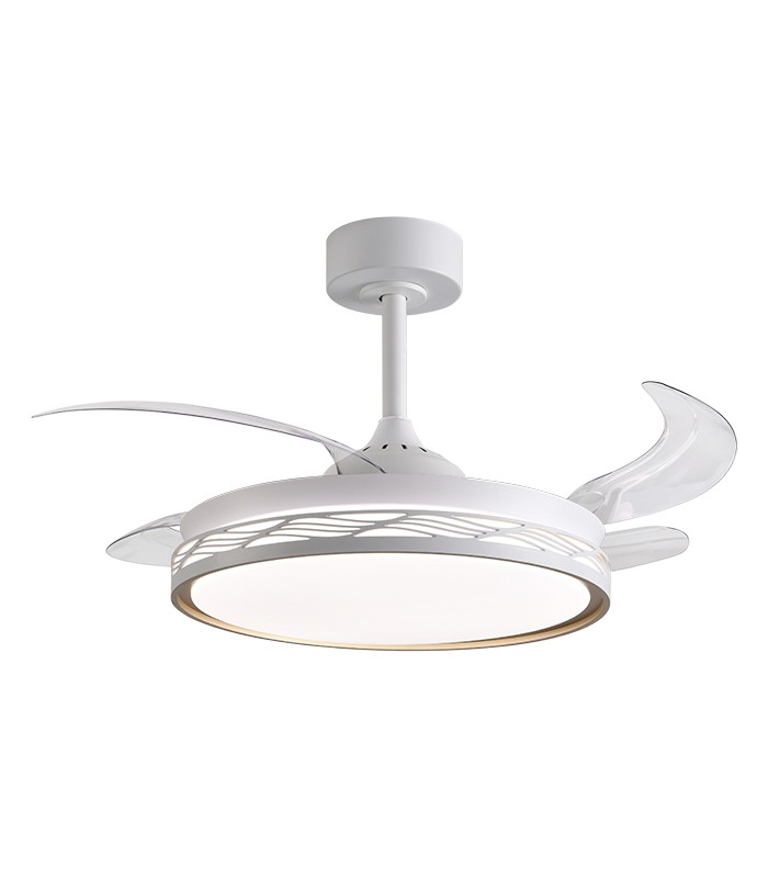 Ventilador RIGA DC 72W 6480Lm 4 Aspas Blanco/Oro CCT