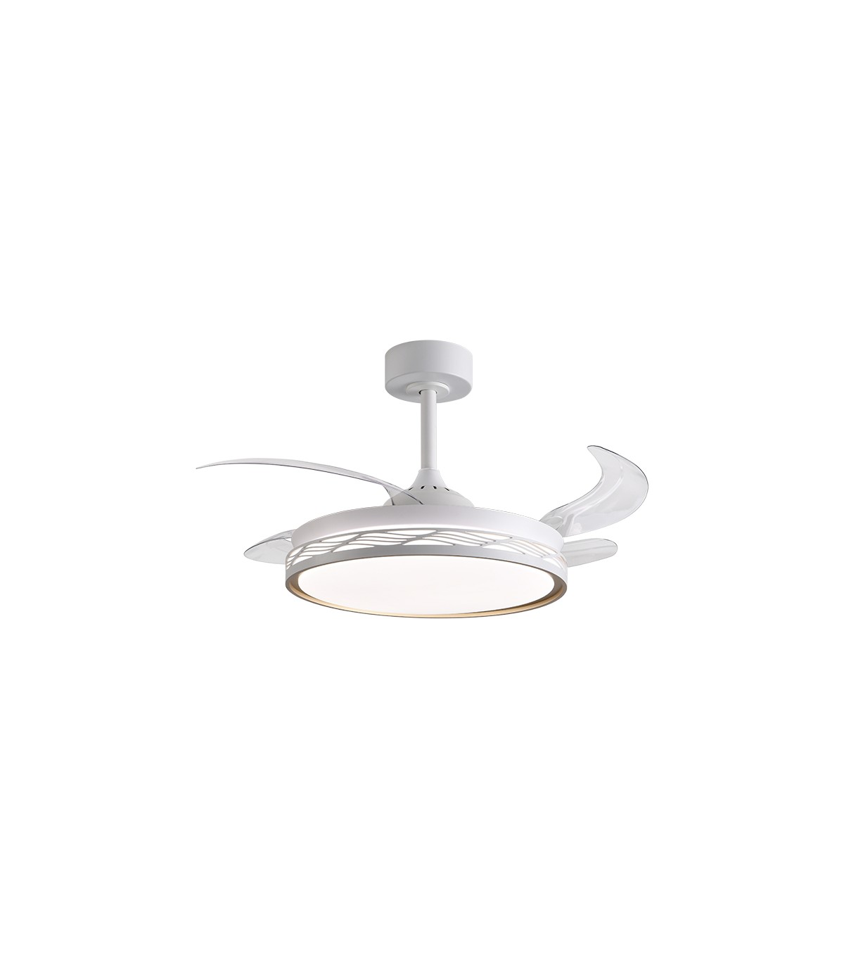 Ventilador RIGA DC 72W 6480Lm 4 Aspas Blanco/Oro CCT
