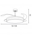 Ventilador RIGA DC 72W 6480Lm 4 Aspas Blanco/Plata CCT