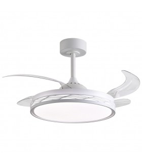 Ventilador RIGA DC 72W 6480Lm 4 Aspas Blanco/Plata CCT