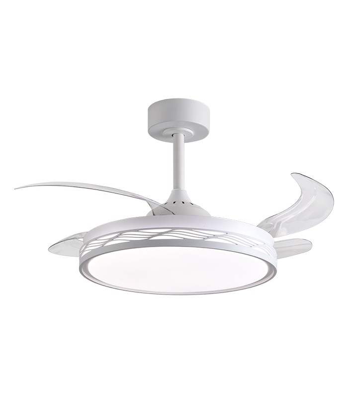 Ventilador RIGA DC 72W 6480Lm 4 Aspas Blanco/Plata CCT