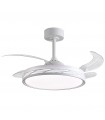 Ventilador RIGA DC 72W 6480Lm 4 Aspas Blanco/Plata CCT