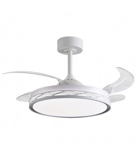 Ventilador RIGA DC 72W 6480Lm 4 Aspas Blanco CCT