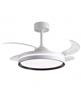 Ventilador AKRAN DC 72W 6480Lm 4 Aspas Blanco/Negro CCT