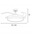 Ventilador AKRAN DC 72W 6480Lm 4 Aspas Blanco/Negro CCT