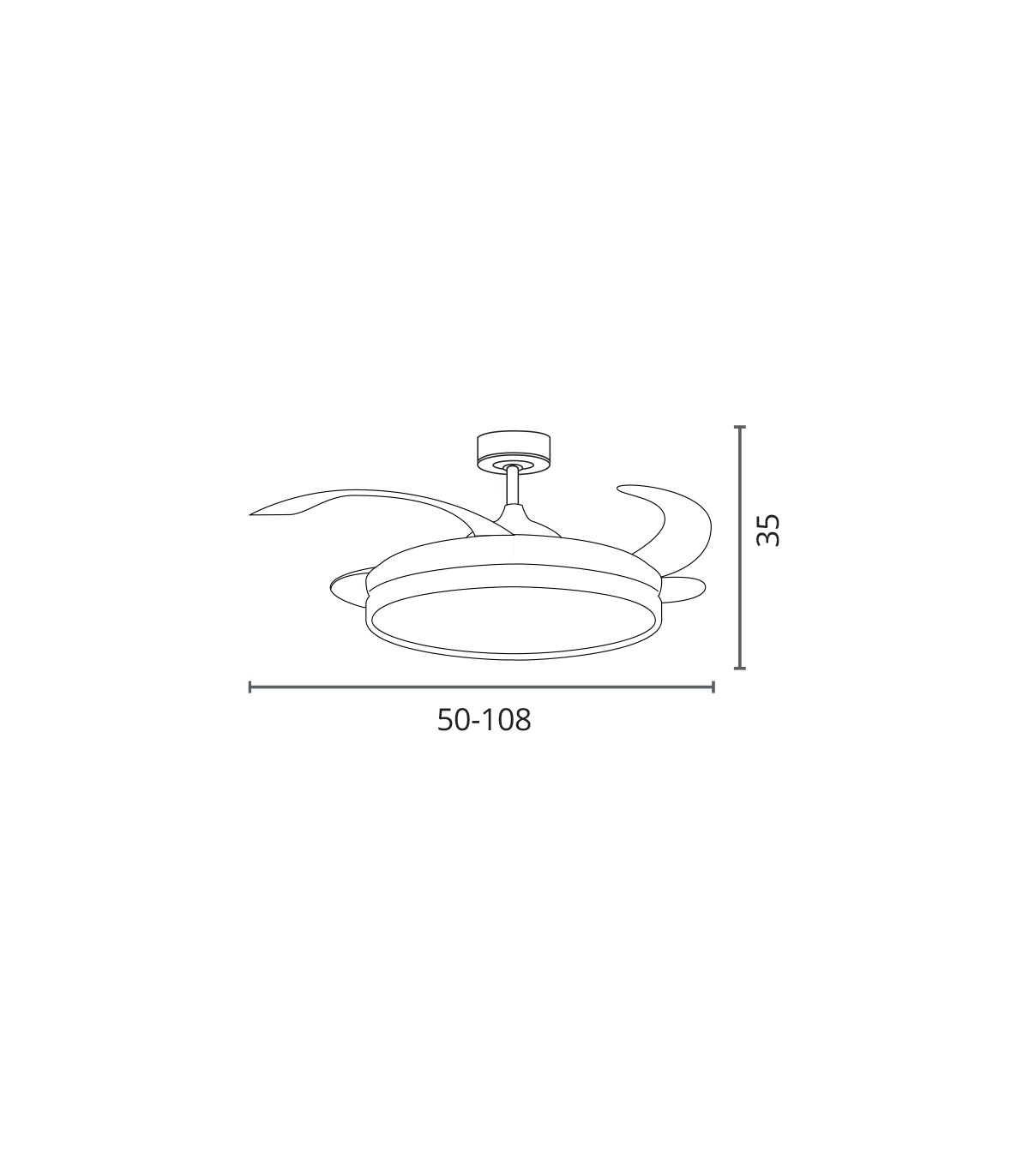 Ventilador AKRAN DC 72W 6480Lm 4 Aspas Blanco/Oro CCT