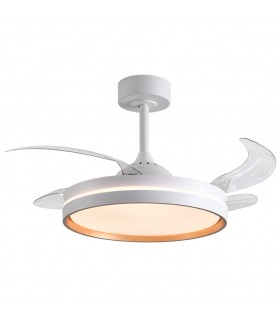 Ventilador AKRAN DC 72W 6480Lm 4 Aspas Blanco/Oro CCT