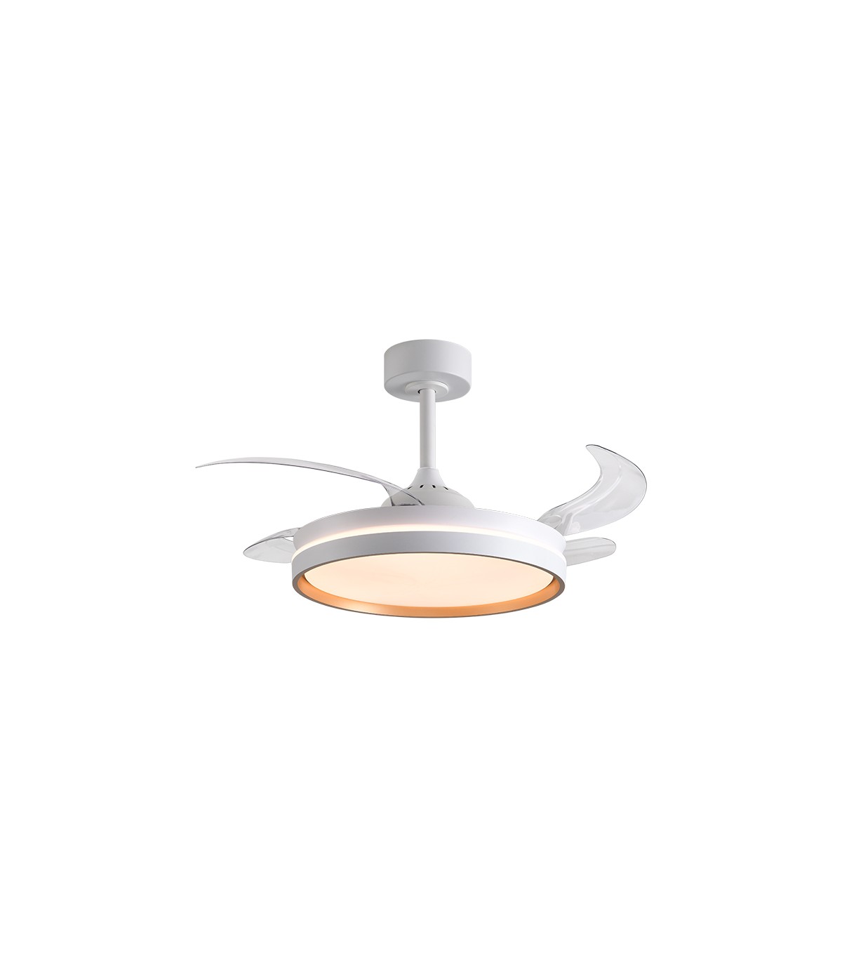 Ventilador AKRAN DC 72W 6480Lm 4 Aspas Blanco/Oro CCT