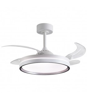 Ventilador AKRAN DC 72W 6480Lm 4 Aspas Blanco/Plata CCT