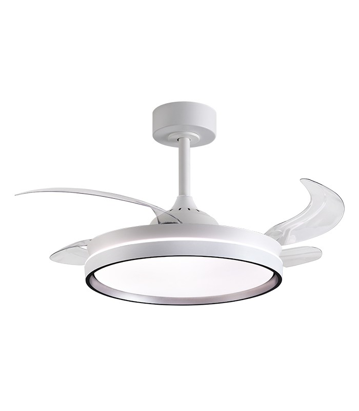 Ventilador AKRAN DC 72W 6480Lm 4 Aspas Blanco/Plata CCT