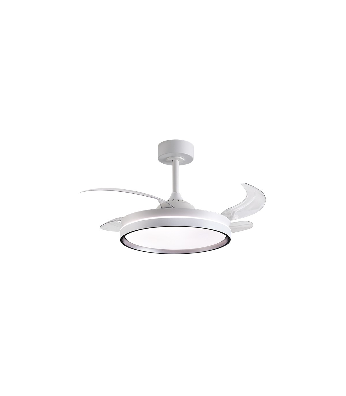 Ventilador AKRAN DC 72W 6480Lm 4 Aspas Blanco/Plata CCT