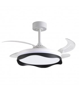 Ventilador OLAS DC 72W 6480Lm 4 Aspas Blanco/Negro CCT