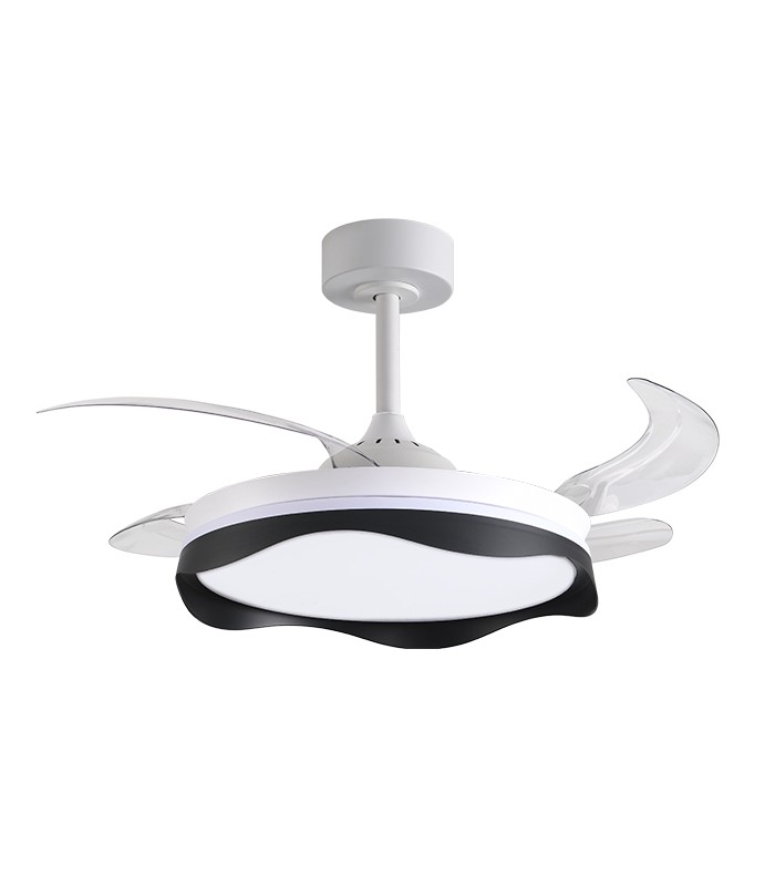 Ventilador OLAS DC 72W 6480Lm 4 Aspas Blanco/Negro CCT