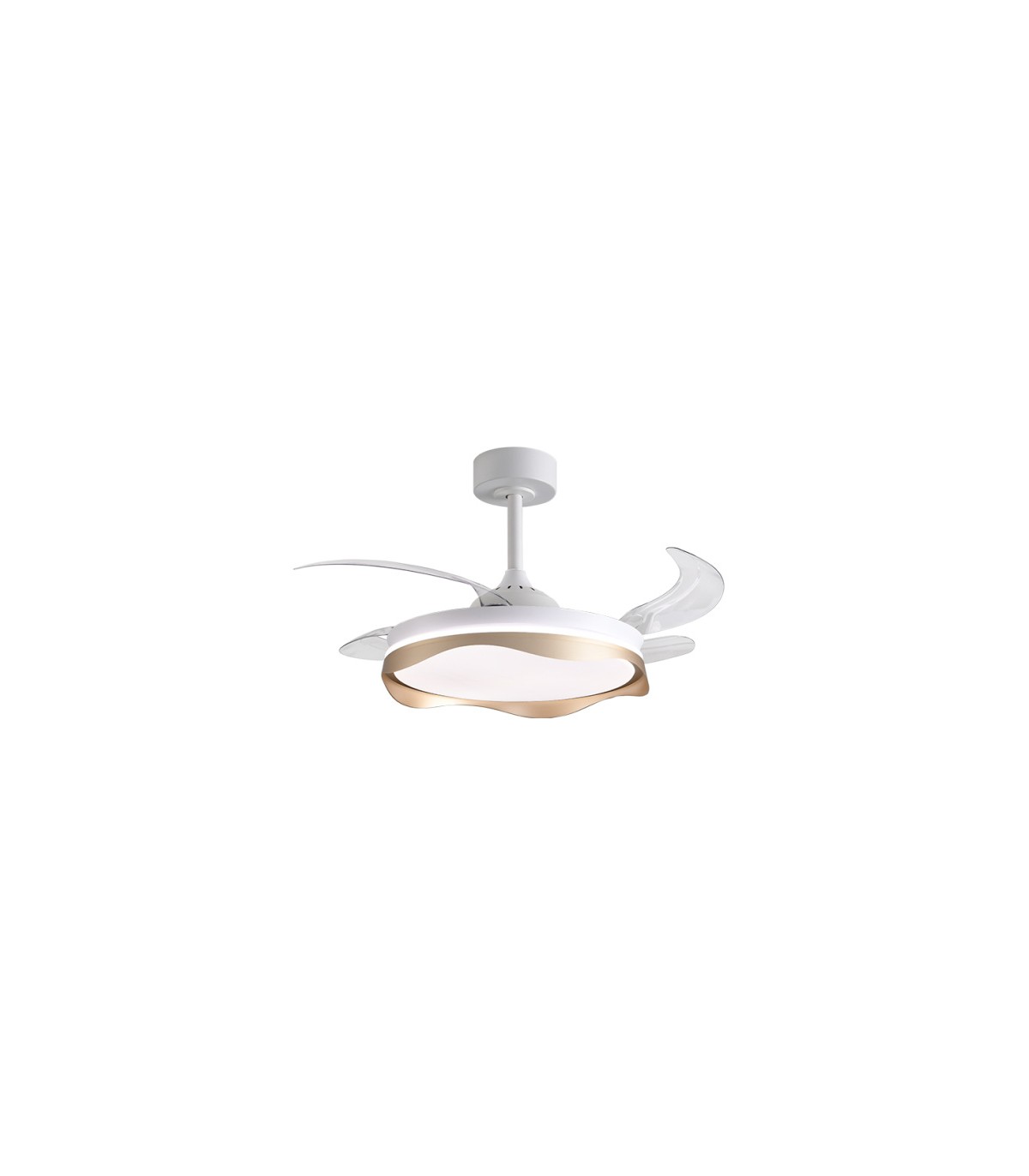 Ventilador OLAS DC 72W 6480Lm 4 Aspas Blanco/Oro CCT