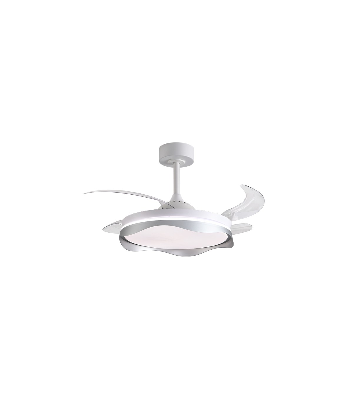 Ventilador OLAS DC 72W 6480Lm 4 Aspas Blanco/Plata CCT