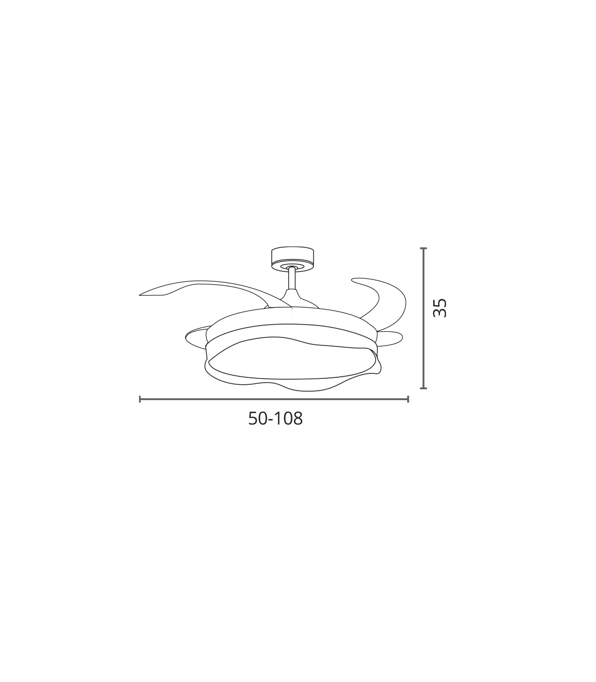 Ventilador OLAS DC 72W 6480Lm 4 Aspas Blanco CCT