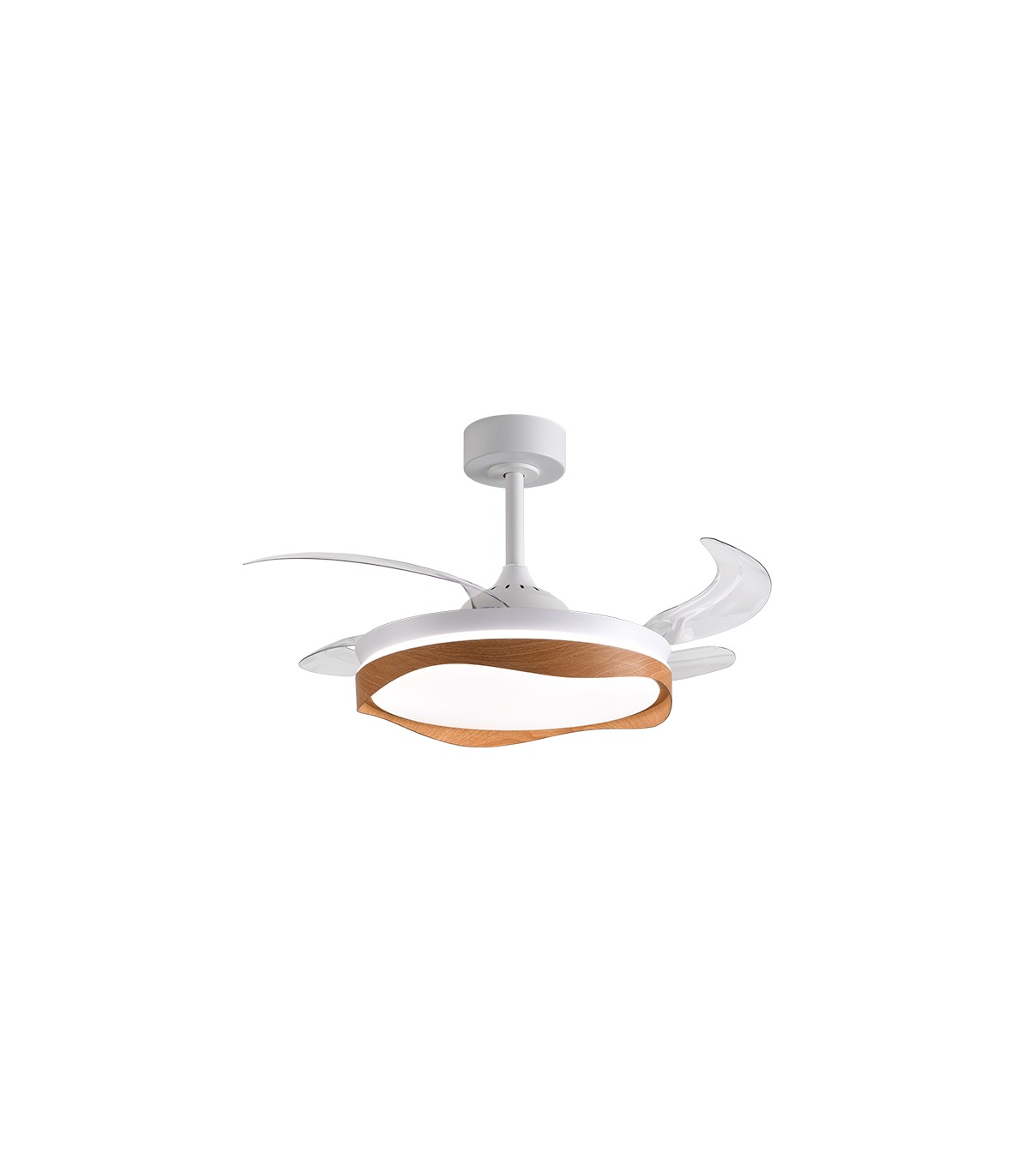 Ventilador OLAS DC 72W 6480Lm 4 Aspas Blanco/Madera CCT