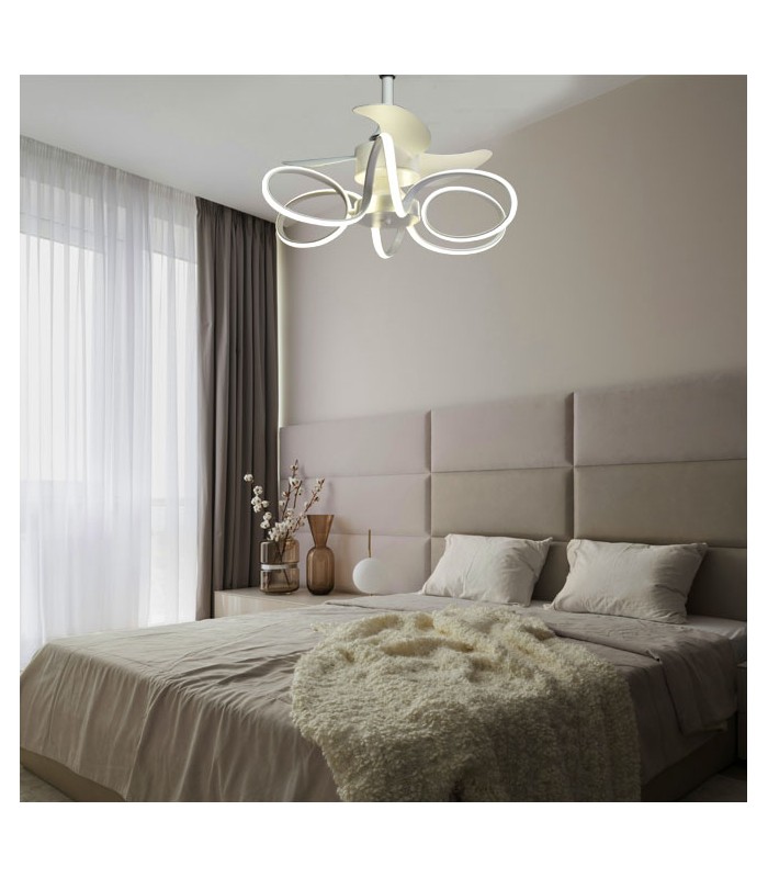 Ventilador Led KARLA Blanco DC 30W 1100Lm 3 Aspas CCT