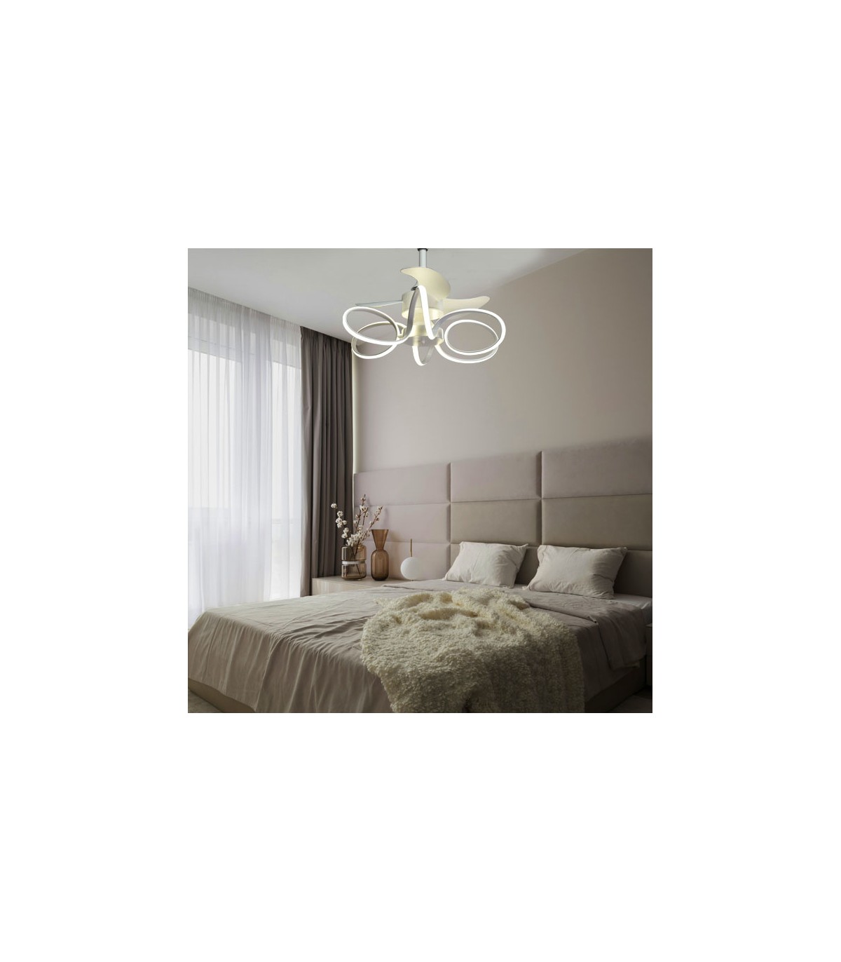 Ventilador Led KARLA Blanco DC 30W 1100Lm 3 Aspas CCT